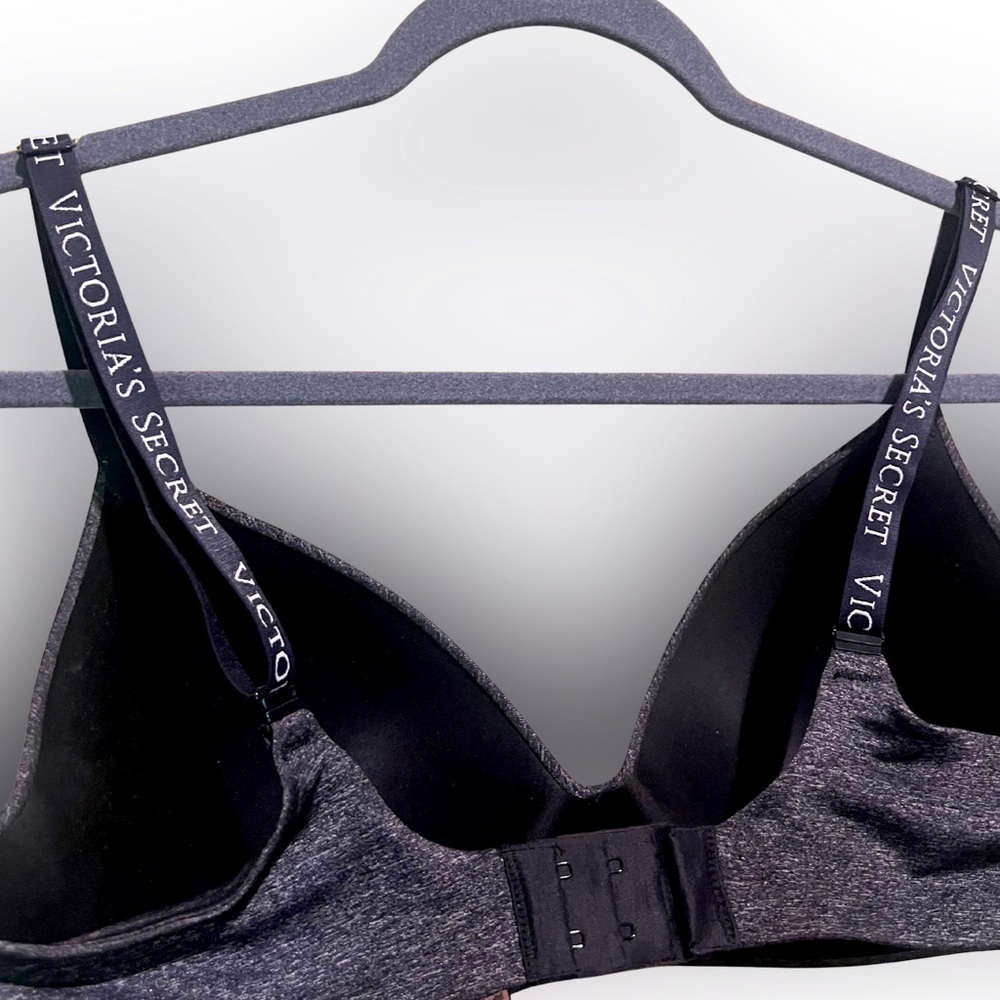 Victoria’s Secret Bra 36DD Black/Dark Gray Wireless Lightly Lined TShirt Bra